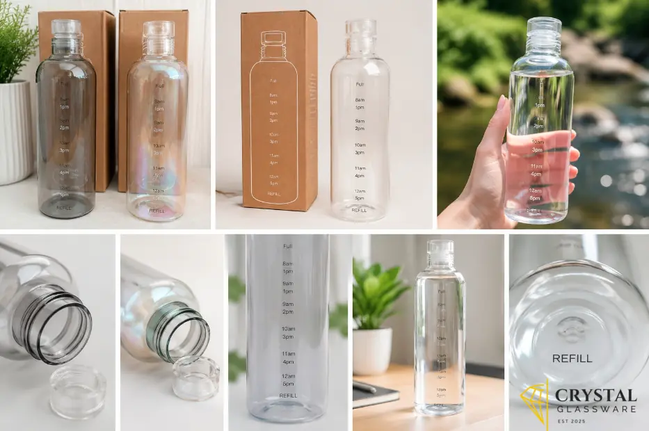 MOOZICO Glass Water Bottle
